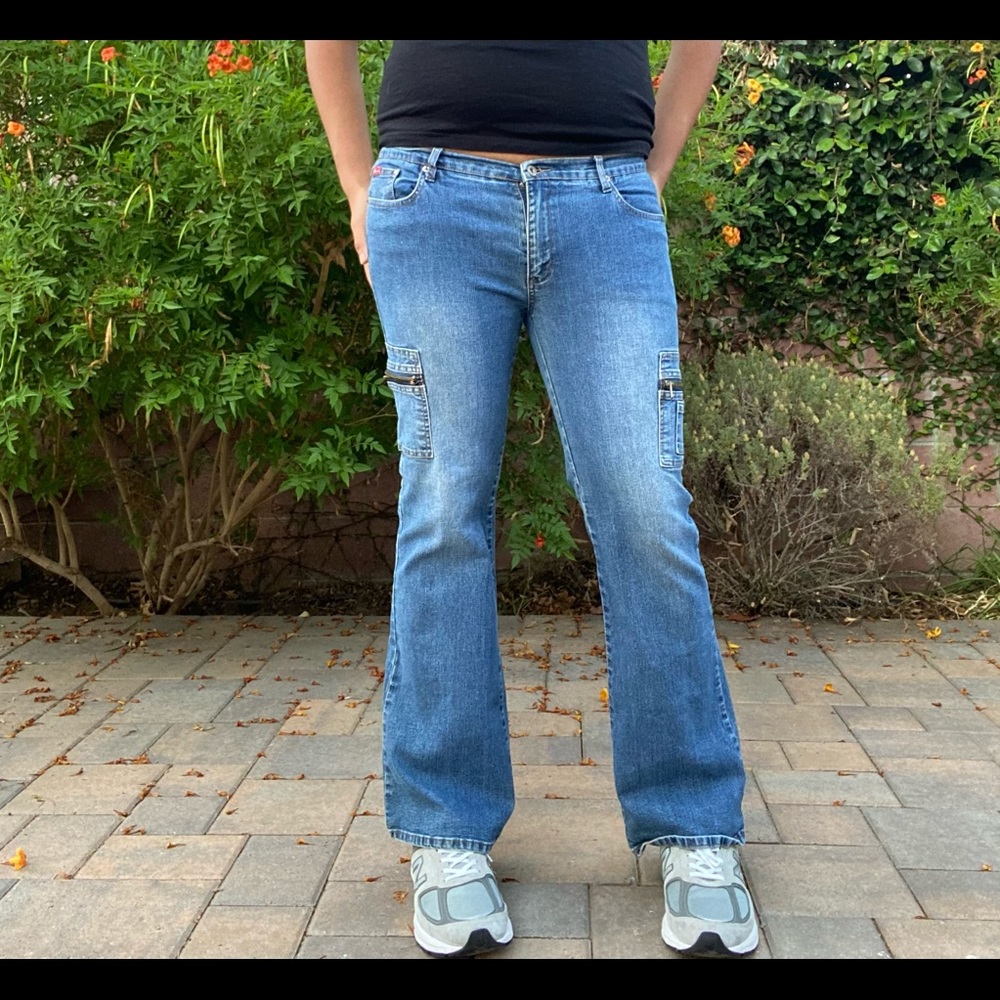y2k zipper pockets jeans